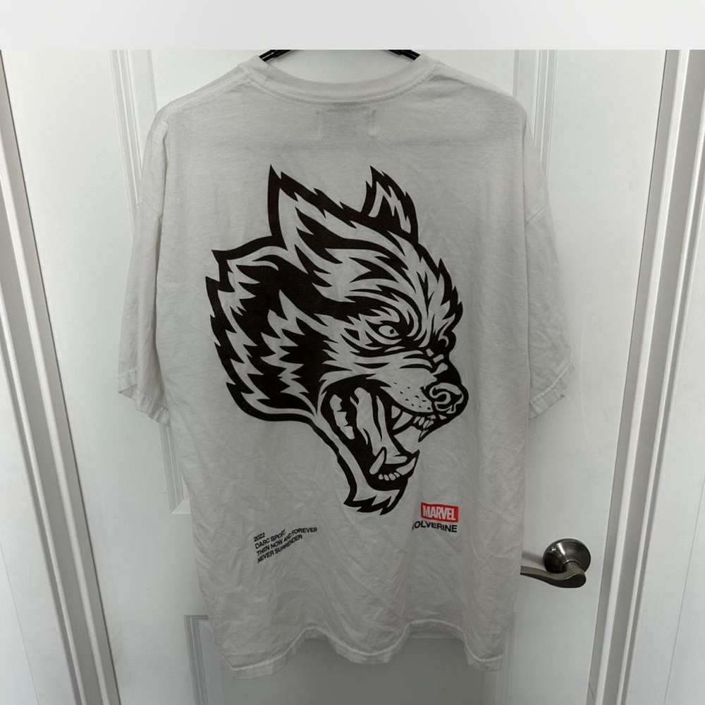 Darc Sport White Short Sleeve Tee with Bold Canine Graphics